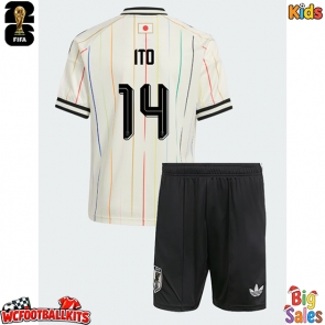 Japan Junya Ito #14 Replica Away Stadium Kit for Kids World Cup 2026 Short Sleeve (+ pants)